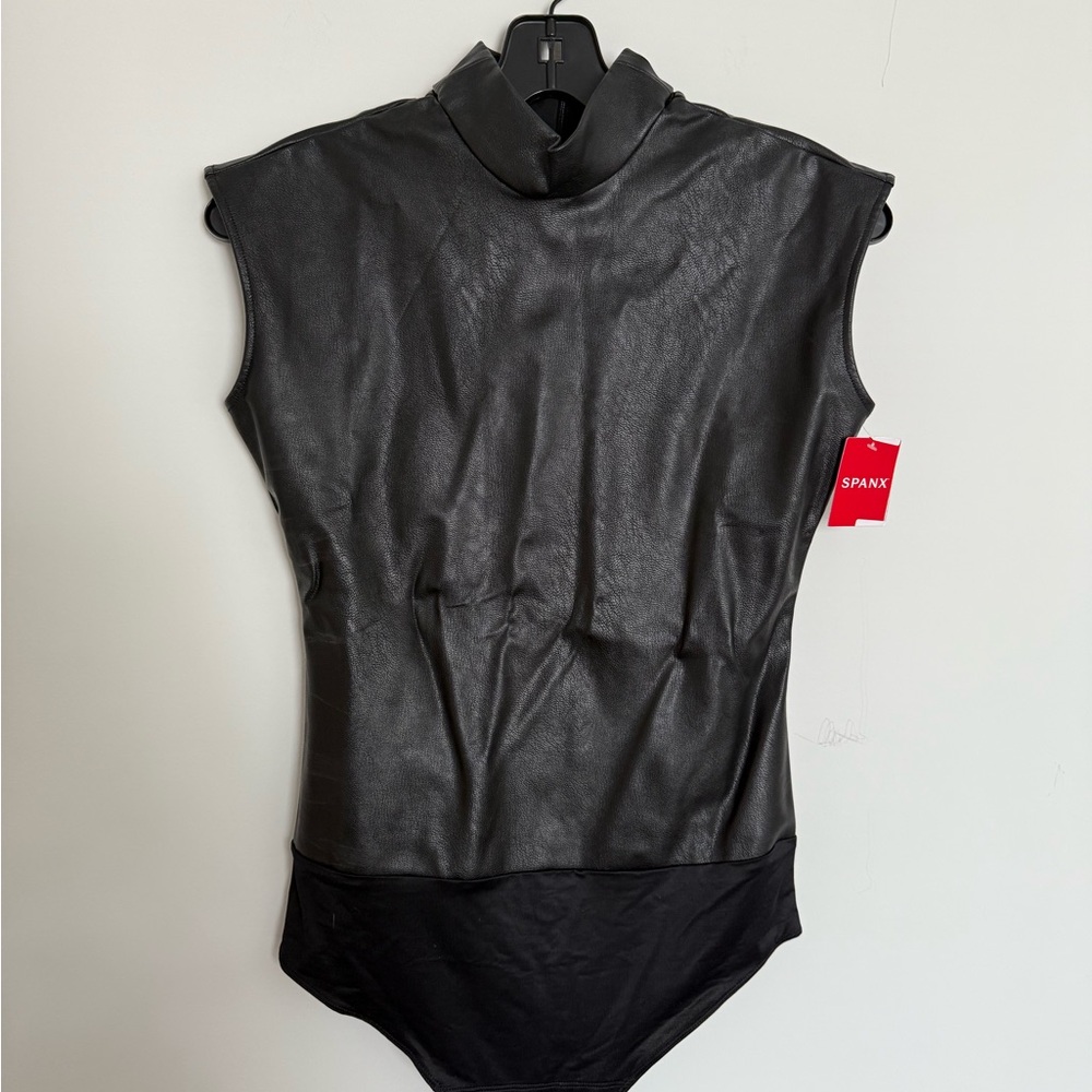 SPANX Luxe Black Mock Neck Bodysuit